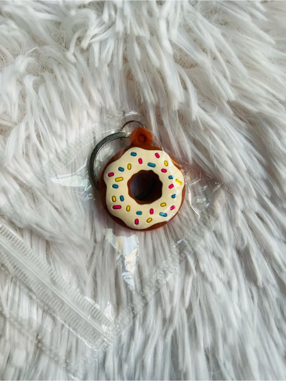 Apple AirTag White Donut Sprinkles Keychain Case Charm